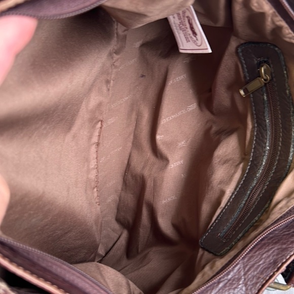 Vintage AMERICAN ANGEL | Leather Crossbody Handbag Purse‎ Brown Mahogany - Picture 9 of 17